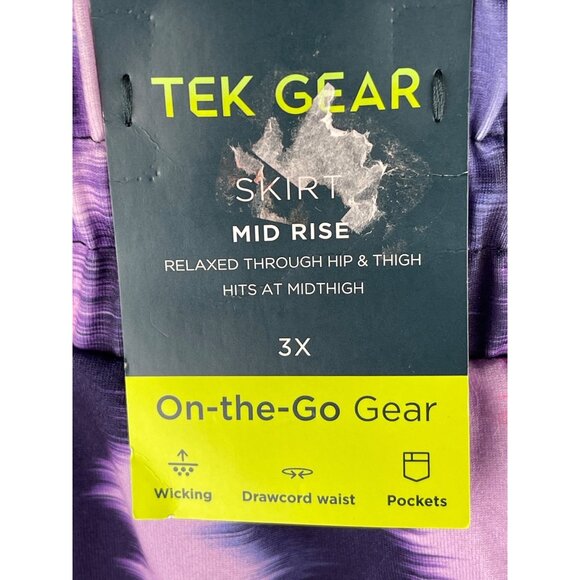 Tek Gear Womens Size 3X Mid Rise Skirt Pockets & Drawcord Waist Purple - Picture 7 of 10